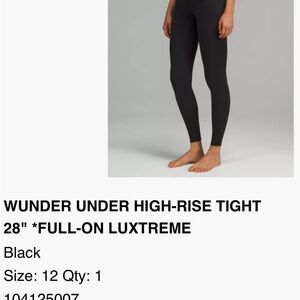 lululemon athletica Wunder Under Black Leggings